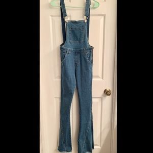 Denim Flare Overalls